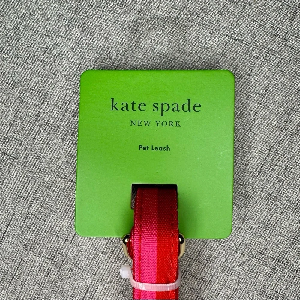 Kate Spade New York Dog Leash Pink & Red Colorblock Pet Leash NWT